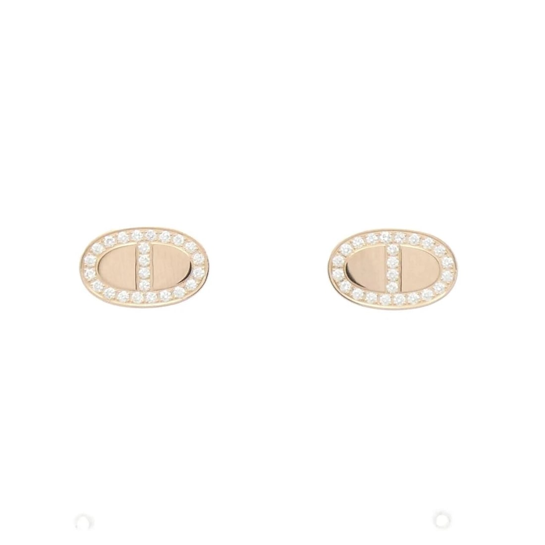 HERMES CHAINE D'ANCRE CONTOUR EARRINGS: HERMES Chaine d'Ancre Contour Earrings Brand: HERMES Type: Earrings Material: 750 Pink Gold, Main Stone/Creation Natural Color: Pink Gold Size: ActualSize HxW: 7.0mmx11.0mm Accessories: None