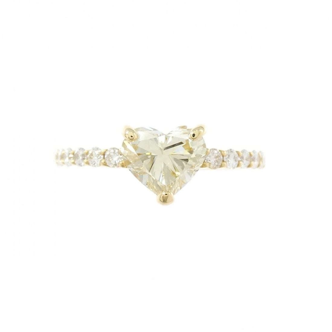 K18YG DIAMOND RING HEART SHAPE - 2