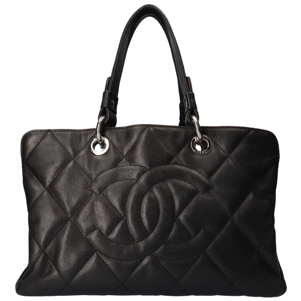 CHANEL HANDBAG CAVIAR SKIN TOTE BAG MATRASSE HANDBAG: CHANEL Handbag Caviar skin Tote Bag Matrasse Handbag Brand: CHANEL Type: Handbag Material: Exterior Material Caviarskin Color: black Size: W12.2 x H8.3 x D4.7inch Handle:13.2inch Accessories: