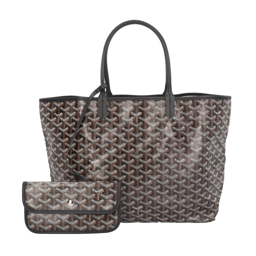 GOYARD TOTE BAG PVC COATED CANVAS TOTE BAG: GOYARD Tote Bag PVC coated canvas Tote Bag Brand: GOYARD Type: Tote Bag Material: Exterior Material PVC coated canvas Color: black / Brown Size: W13.4 x H10.6 x D5.5inch Shoulder:15.7inch 