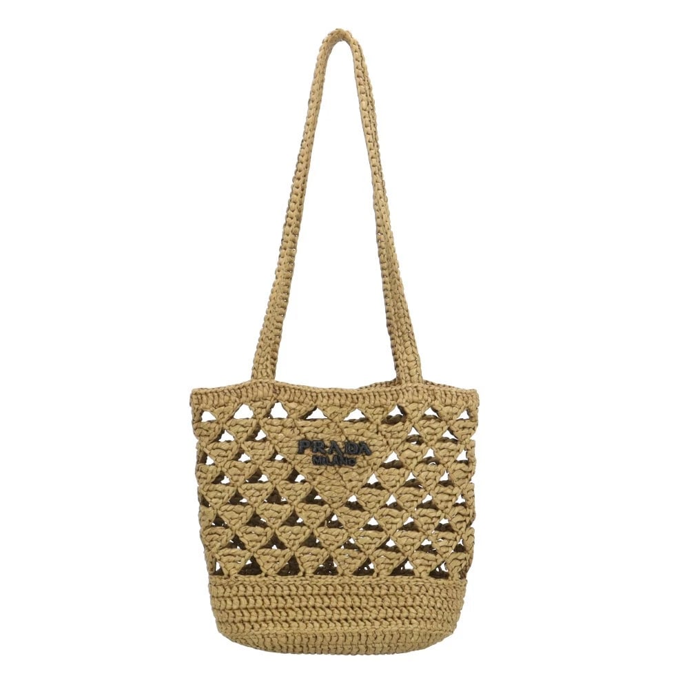 PRADA SHOULDER BAG RAYON CROCHET MINI SHOULDER BAG: PRADA Shoulder Bag Rayon Crochet Mini Shoulder Bag Brand: PRADA Type: Shoulder Bag Material: Exterior Material Rayon Color: OLIVA Size: W7.1 x H7.1 x D3.9inch Shoulder:21.7inch Accessories: