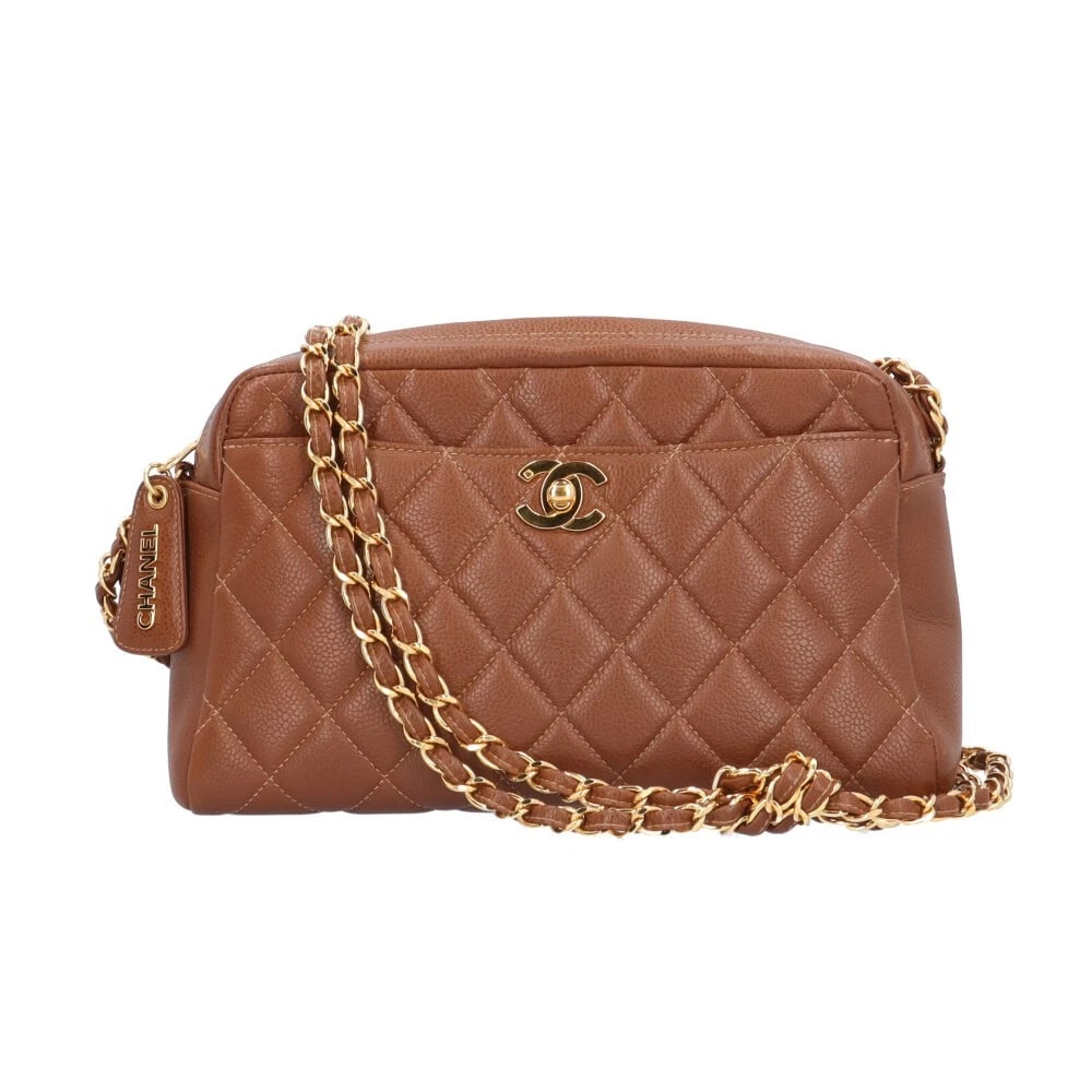 CHANEL SHOULDER BAG CROSS BODY LEATHER CHAIN MATRASSE SHOULDER BAG: CHANEL Shoulder Bag Cross Body leather Chain Matrasse Shoulder Bag Brand: CHANEL Type: Shoulder Bag Material: Exterior Material leather Color: Brown Size: W9.8 x H5.9 x D3.9inch Shoulder:41.7inch
