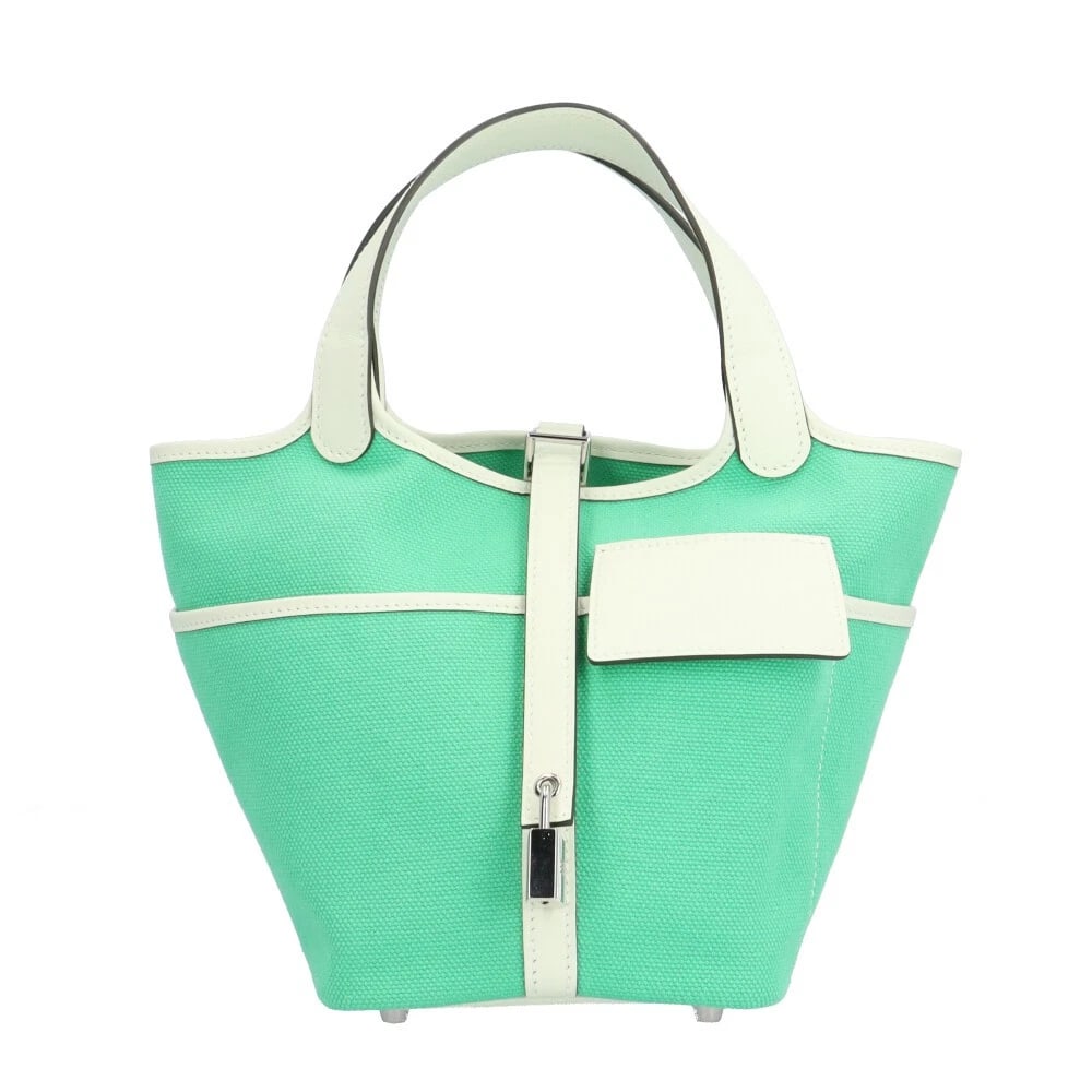 HERMES HANDBAG TOWARGO ERAN VAUX SWIFT PICOTIN HANDBAG: HERMES Handbag Towargo eran Vaux Swift Picotin Handbag Brand: HERMES Type: Handbag Material: Exterior Material Towargo eran Color: green Size: W7.1 x H7.5 x D5.1inch Handle:9.8inch Accessories: N