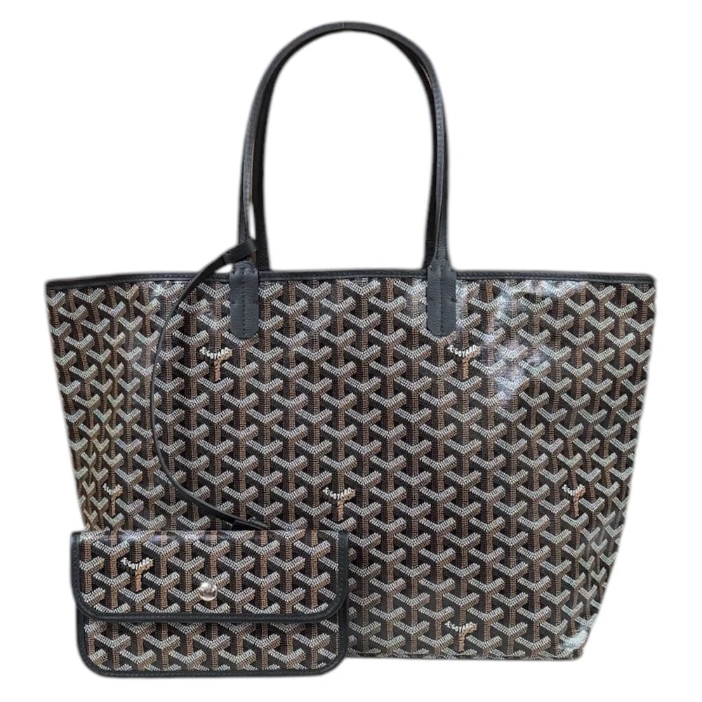 GOYARD TOTE BAG PVC COATED CANVAS TOTE BAG: GOYARD Tote Bag PVC coated canvas Tote Bag Brand: GOYARD Type: Tote Bag Material: Exterior Material PVC coated canvas Color: black Size: W13.2 x H10.6 x D5.5inch Handle:15.4inch Accessories: None