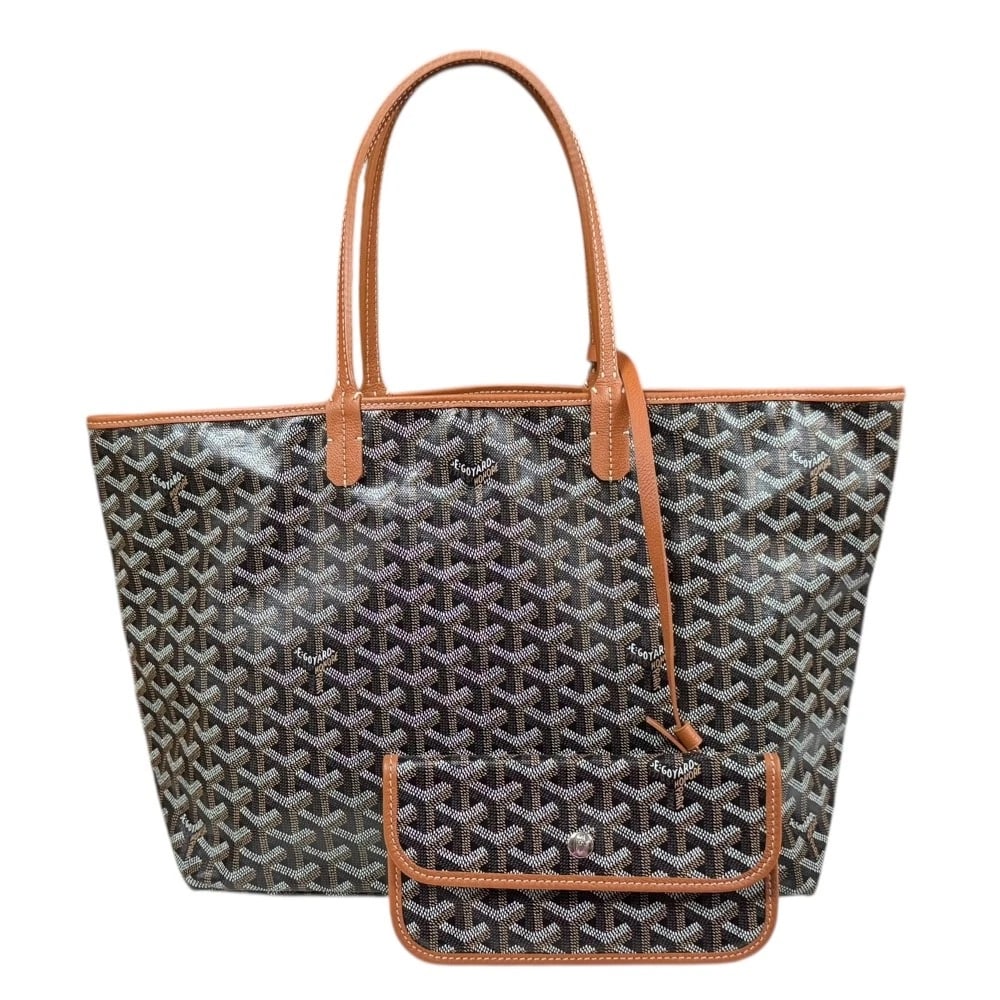GOYARD TOTE BAG PVC COATED CANVAS TOTE BAG: GOYARD Tote Bag PVC coated canvas Tote Bag Brand: GOYARD Type: Tote Bag Material: Exterior Material PVC coated canvas Color: Brown Size: W13.0 x H10.6 x D5.3inch Handle:15.4inch Accessories: None