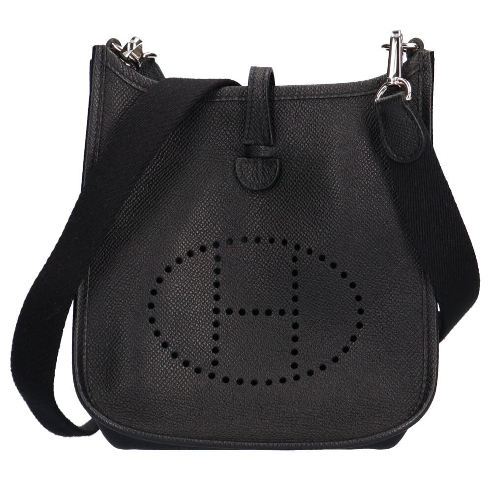 HERMES SHOULDER BAG CROSS BODY LEATHER EVELYN SHOULDER BAG: HERMES Shoulder Bag Cross Body leather Evelyn Shoulder Bag Brand: HERMES Type: Shoulder Bag Material: Exterior Material leather Color: black Size: W6.7 x H7.1 x D2.2inch Shoulder:44.1inch 