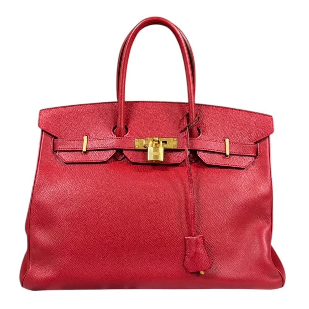 HERMES HANDBAG EPSOM BIRKIN 35 HANDBAG: HERMES Handbag Epsom Birkin 35 Handbag Brand: HERMES Type: Handbag Material: Exterior Material Epsom Color: Red Size: W13.8 x H9.8 x D7.5inch Handle:13.4inch Accessories: None Accessories