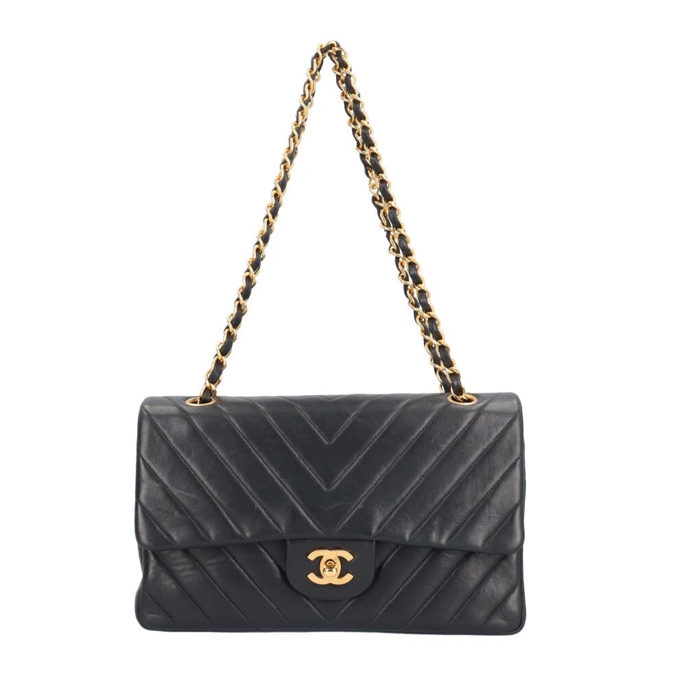 CHANEL SHOULDER BAG LAMBSKIN W FLAP WCHAIN V STITCH SHOULDER BAG (1 of 6)