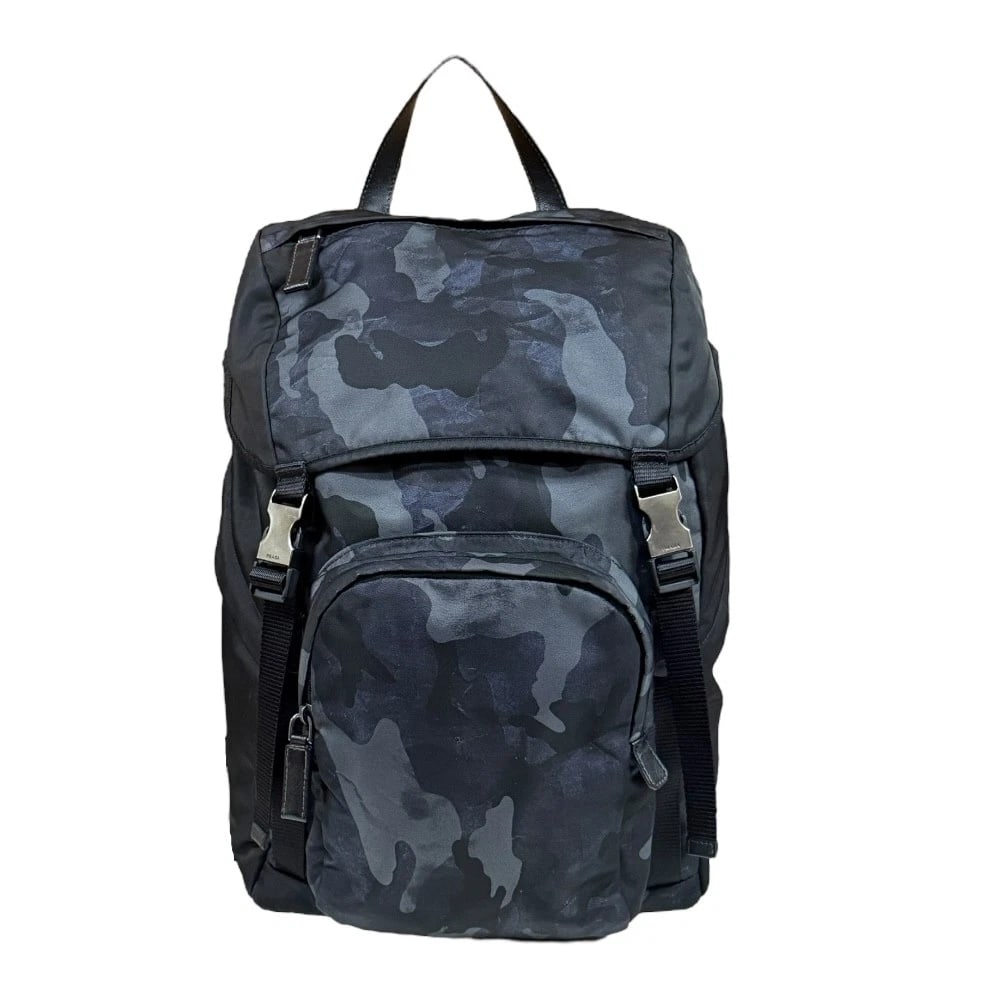 PRADA CAMOUFLAGE BACKPACK Â· DAYPACK BACKPACK Â· DAYPACK: PRADA camouflage Backpack Â· Daypack Backpack Â· Daypack Brand: PRADA Type: Backpack Â· Daypack Material: Exterior Material Nylon Color: black Size: W9.8 x H16.5 x D5.1inch Handle:8.3inch Sh