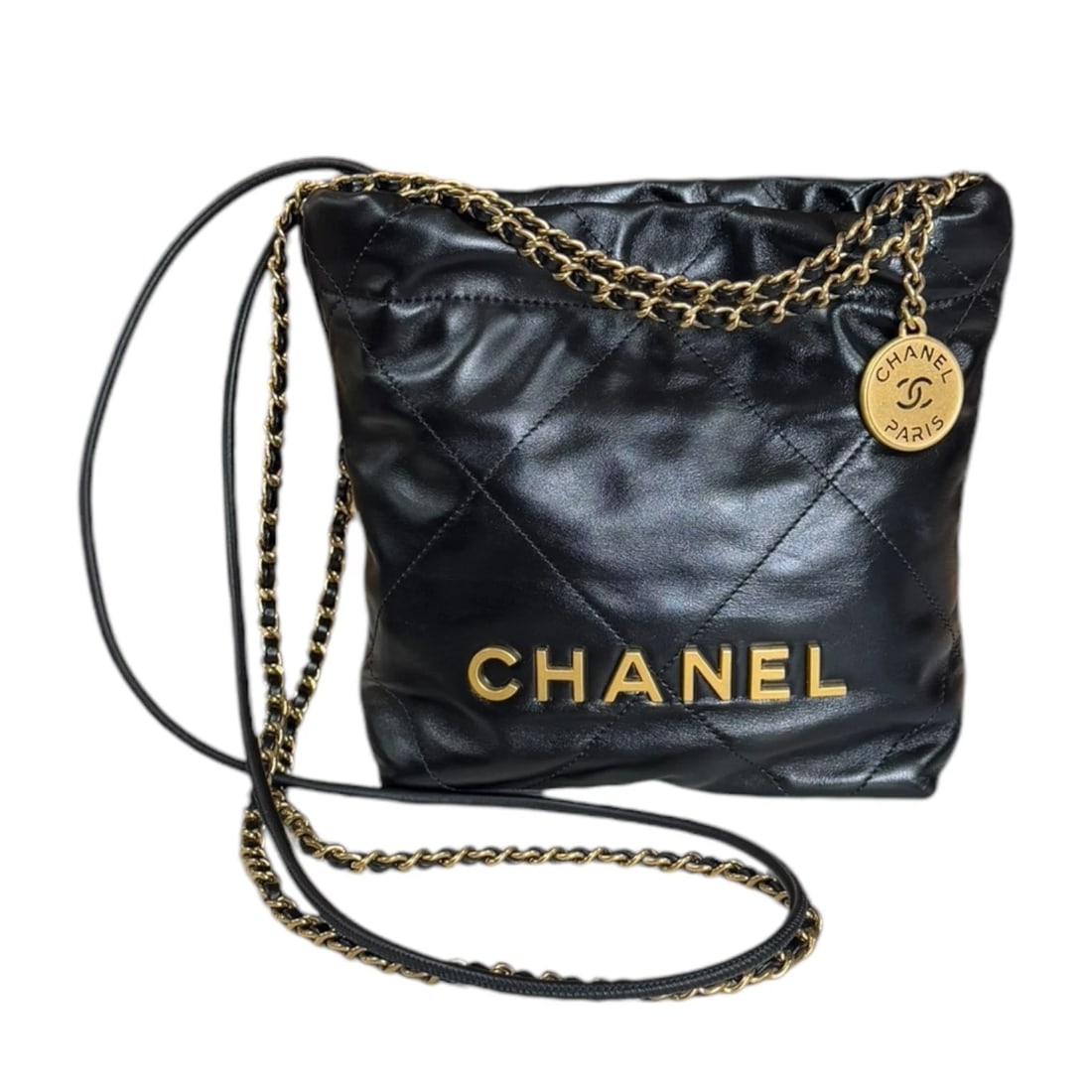 CHANEL SHOULDER BAG CROSS BODY 2WAY CHANEL 22 MINI HANDBAG SHOULDER BAG: CHANEL Shoulder Bag Cross Body 2way chanel 22 Mini handbag Shoulder Bag Brand: CHANEL Type: Shoulder Bag Material: Exterior Material Shiny calfskin Color: black Size: W8.3 x H7.5 x D2.8inch Handle