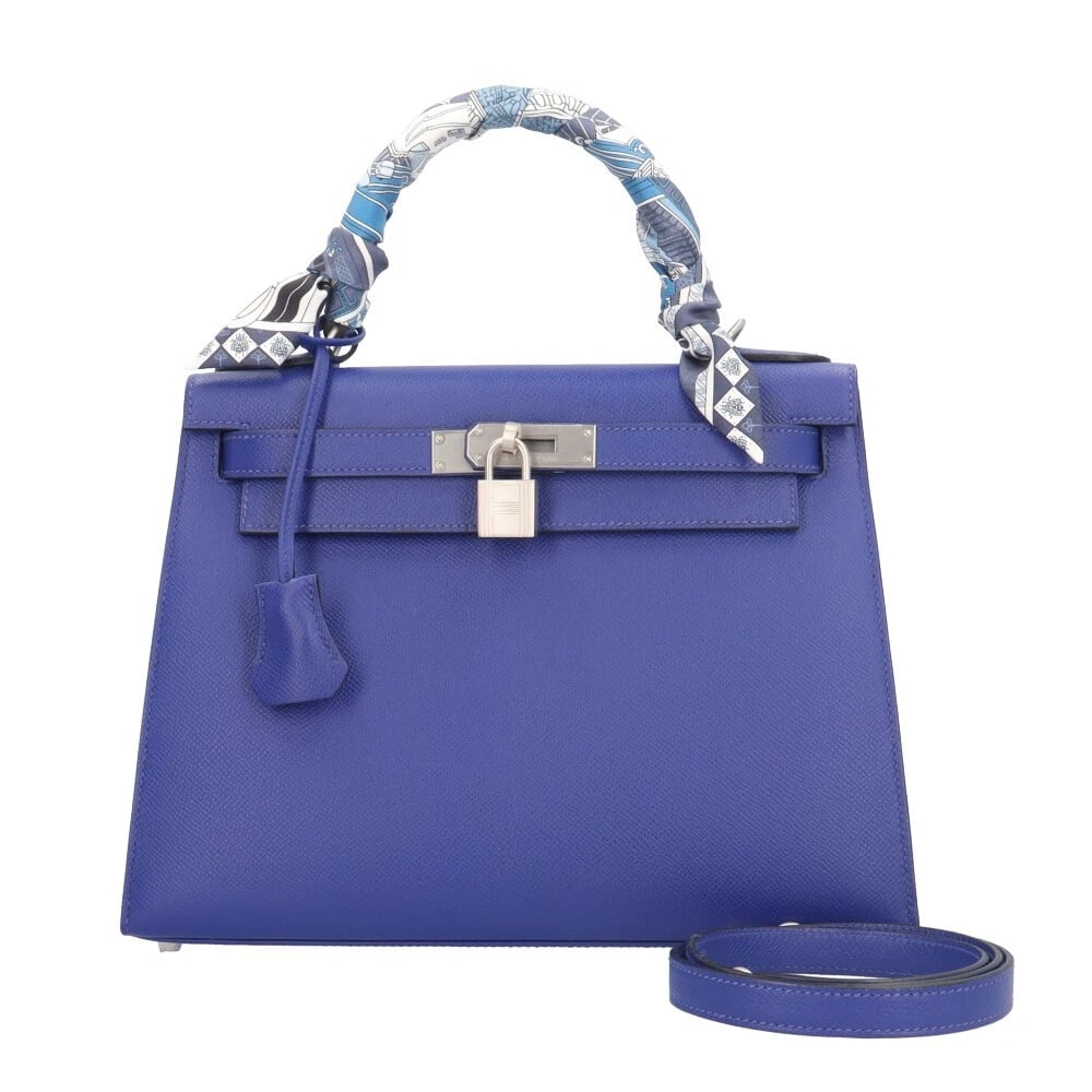 HERMES SHOULDER BAG LEATHER 2WAY KELLY 28 SHOULDER BAG: HERMES Shoulder Bag leather 2way Kelly 28 Shoulder Bag Brand: HERMES Type: Shoulder Bag Material: Exterior Material leather Color: blue Size: W11.2 x H8.1 x D4.5inch Handle:9.4inch Shoulder:35.8in