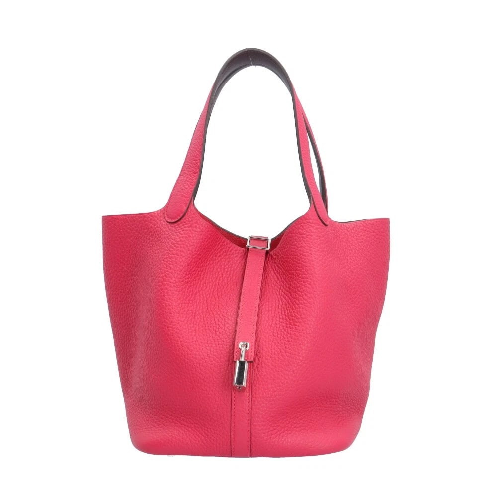 HERMES HANDBAG LEATHER PICO TAN LOCK MM HANDBAG (1 of 4)