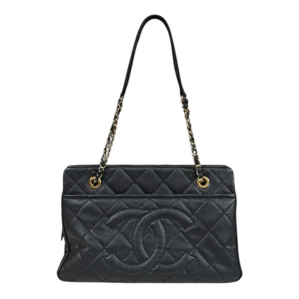 CHANEL TOTE BAG CAVIARSKIN CHAIN MATRASSE TOTE BAG (1 of 8)