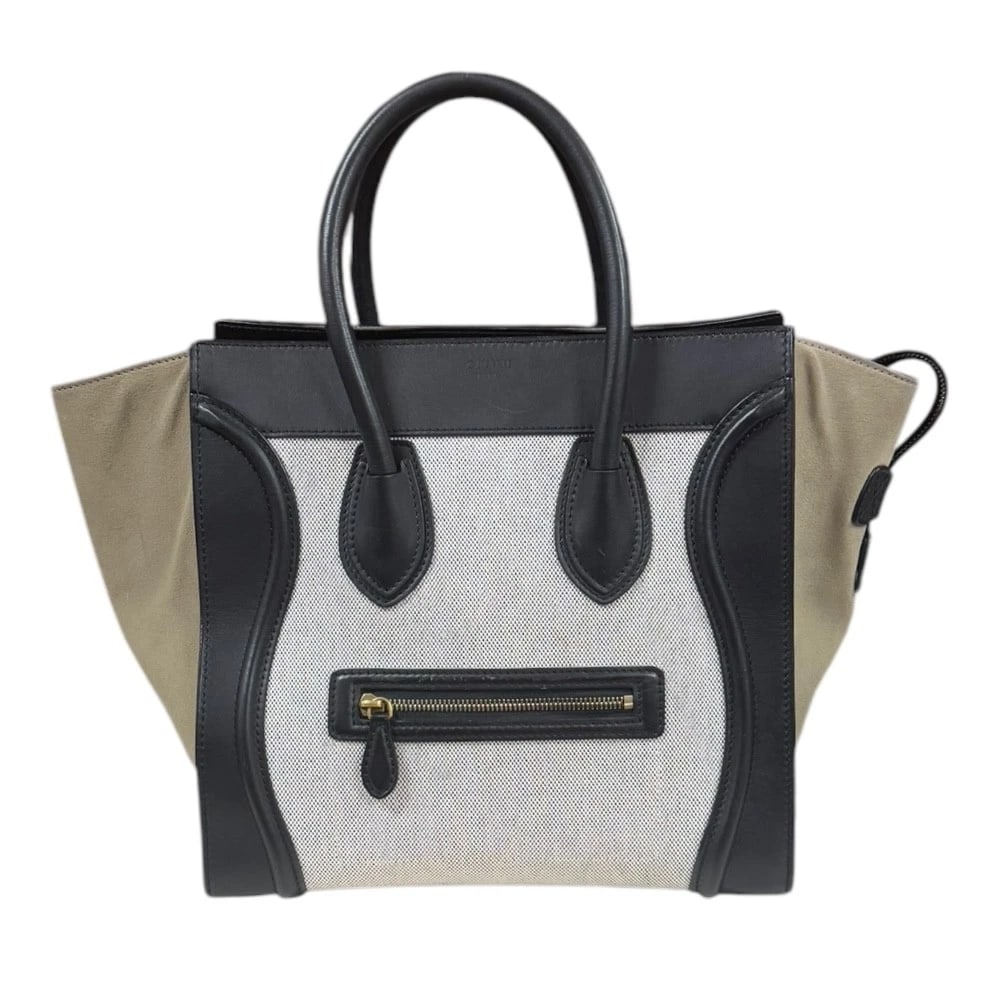 CELINE TRICOLOR HANDBAG LEATHER LUGGAGE MINI SHOPPER HANDBAG (1 of 8)