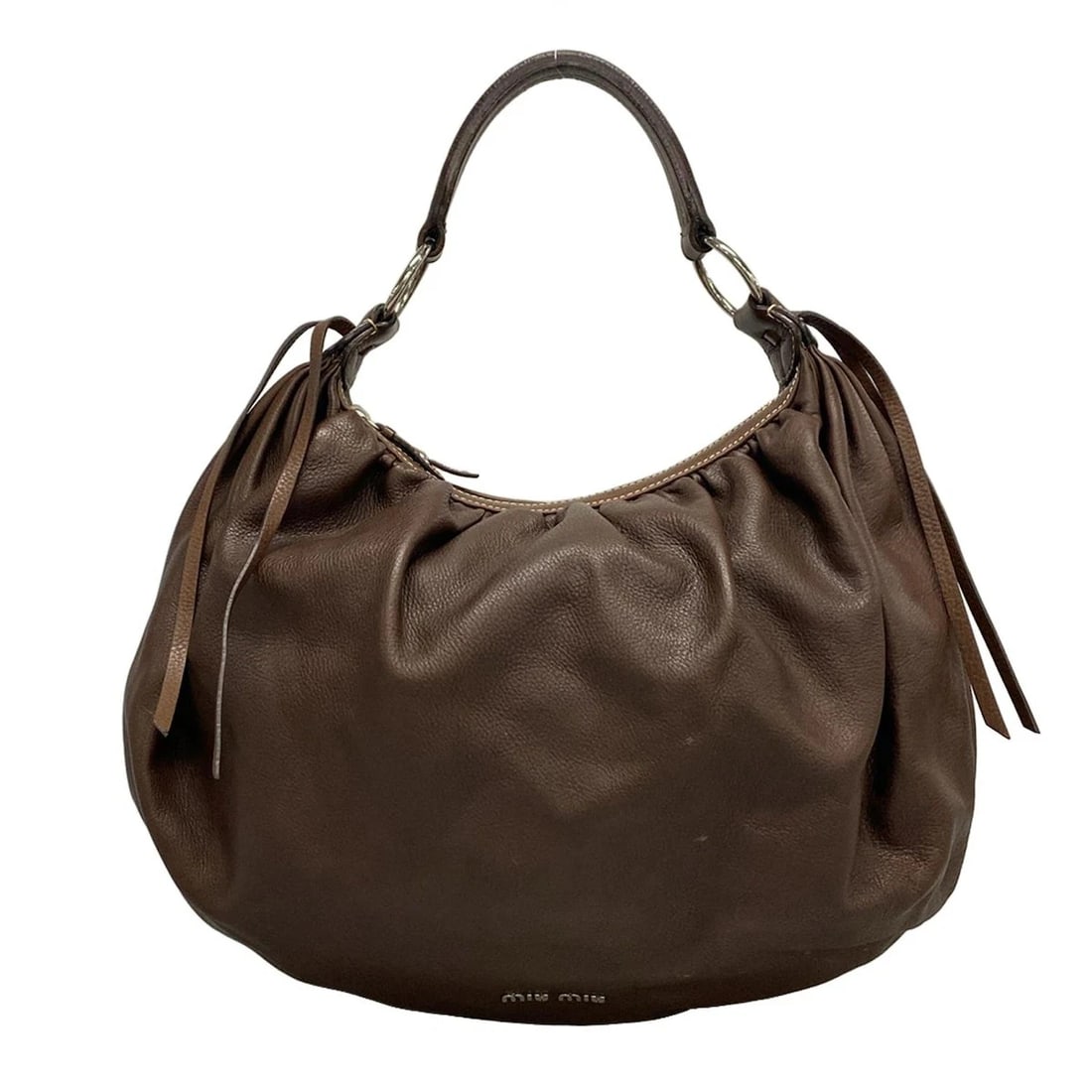 MIUMIU - DARK BROWN LEATHER SHOULDER BAG (1 of 11)