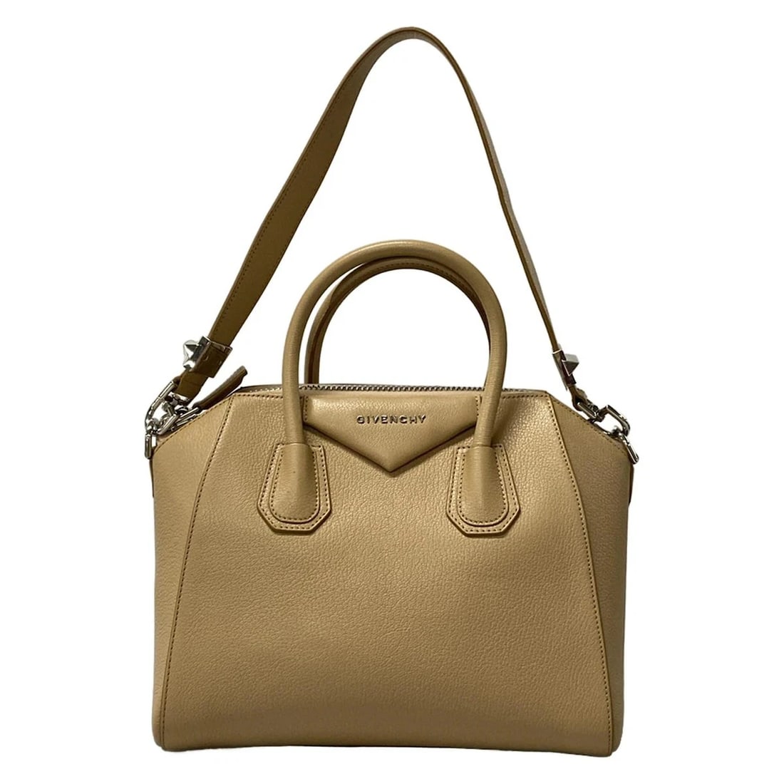 GIVENCHY ANTIGONA - BEIGE LEATHER SHOULDER BAG (1 of 11)