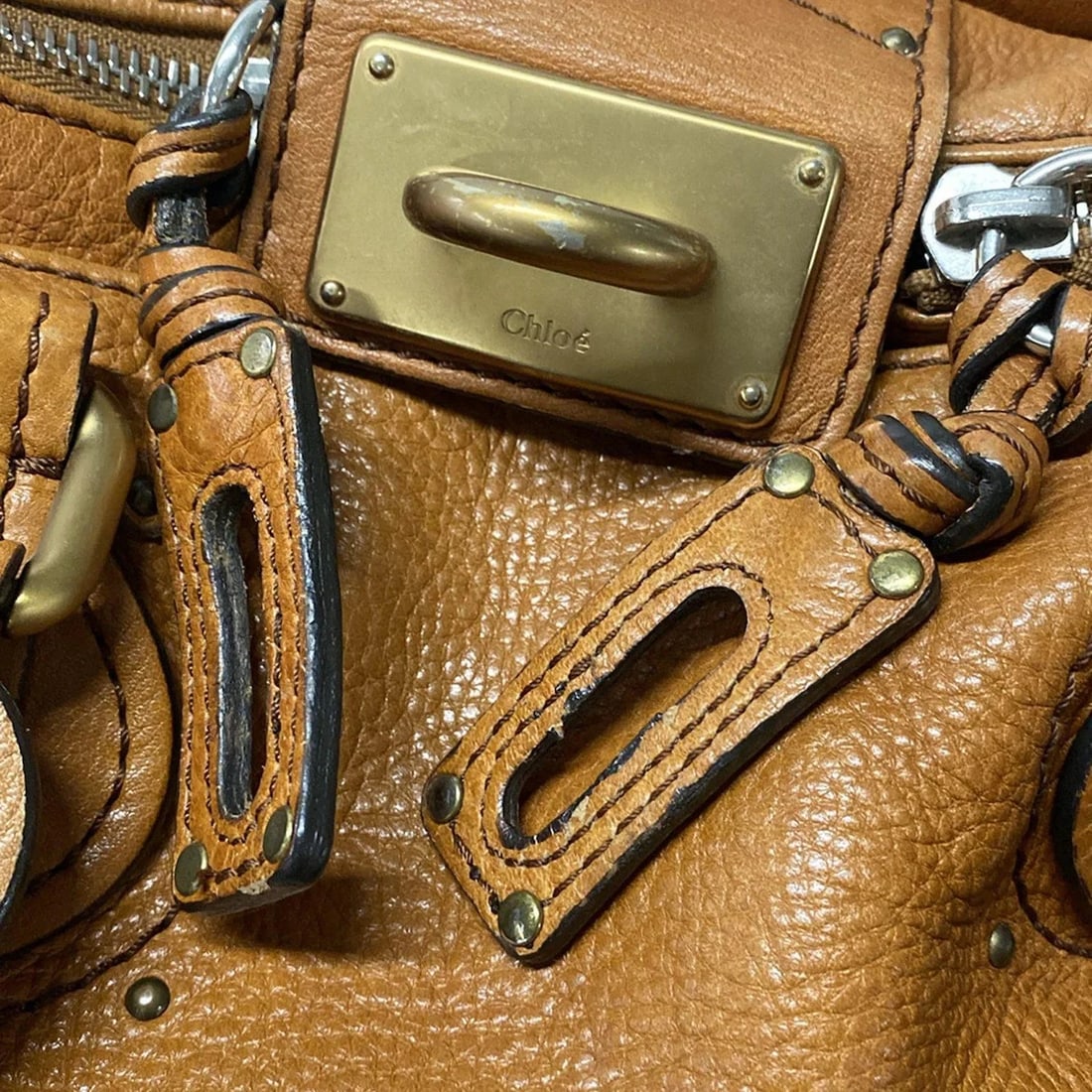 CHLOE PADDINGTON BROWN LEATHER HANDBAG - 11