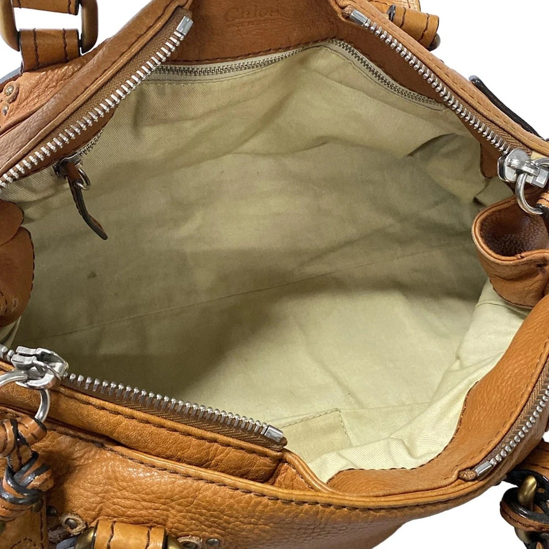 CHLOE PADDINGTON BROWN LEATHER HANDBAG - 7