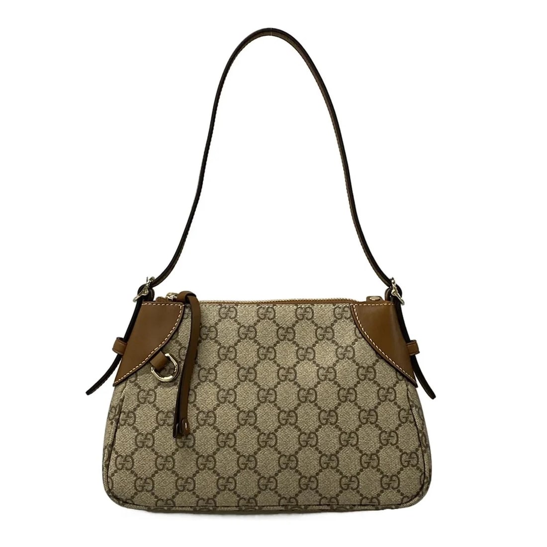 GUCCI GG EMBLEM BEIGE BROWN PVC LEATHER SHOULDER BAG SHOULDER BAG (1 of 11)