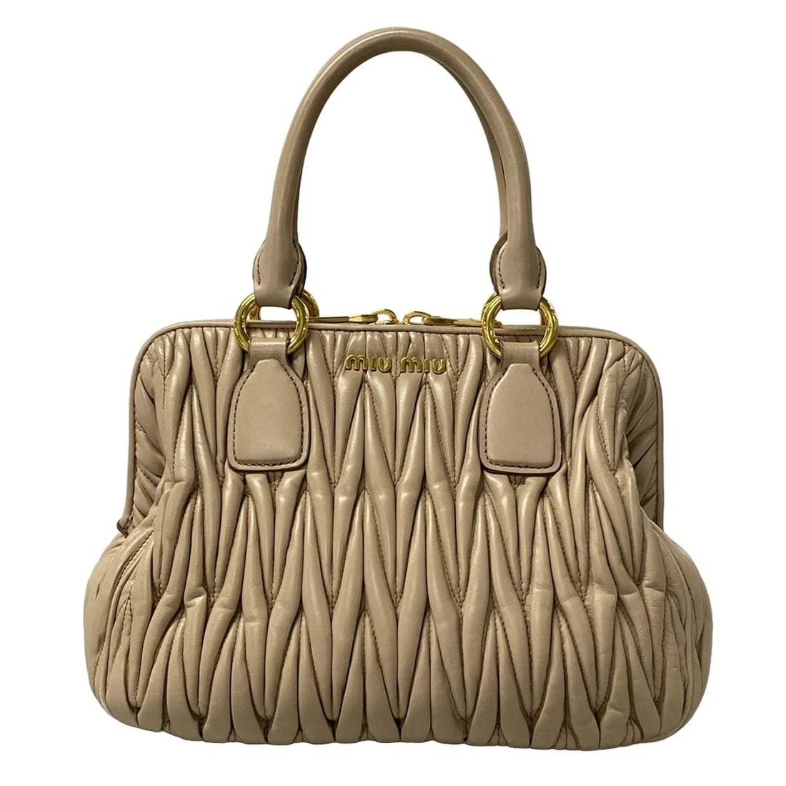 MIUMIU MATELASSE PINK BEIGE LEATHER - HANDBAG HANDBAG (1 of 11)