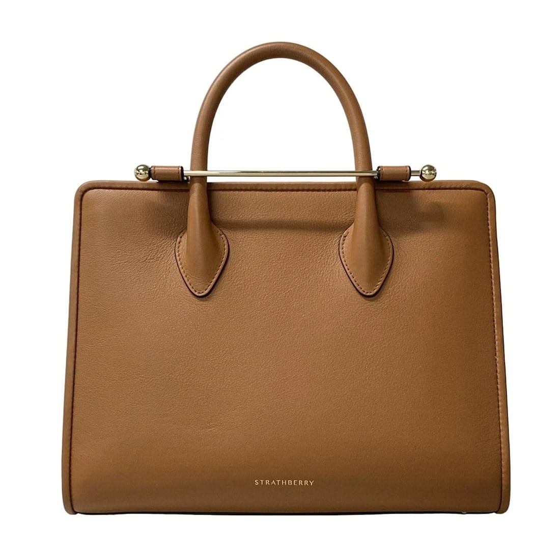 STRATHBERRY MIDI TOTE BROWN LEATHER HANDBAG HANDBAG: STRATHBERRY Midi Tote Brown Leather Handbag Handbag Brand: STRATHBERRY Type: Handbag Material: Leather Color: Brown Size: Height : 9.06 inch (23 cm) Width : 11.61 inch (29.5 cm) Depth : 4.72 inch