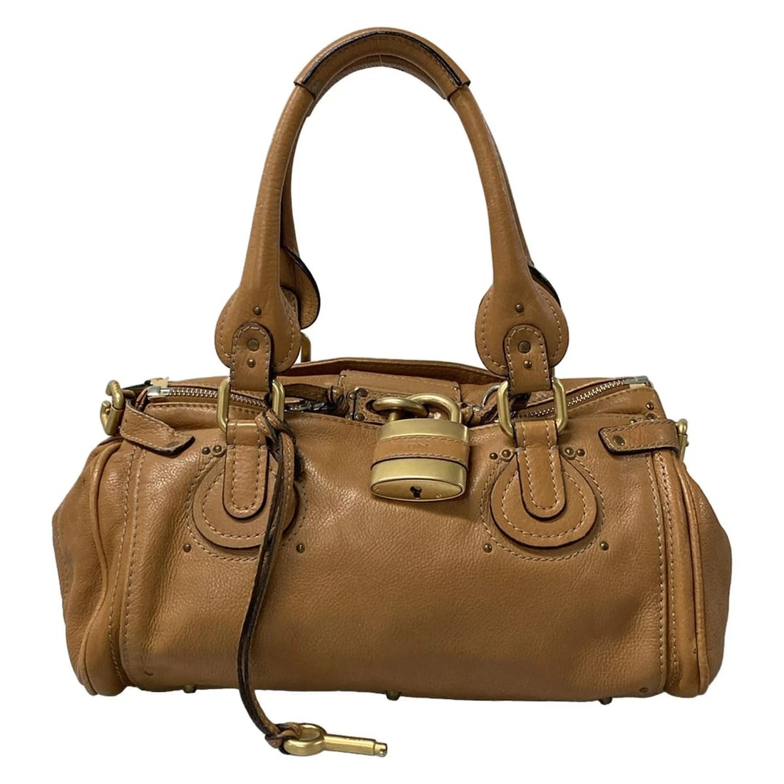 CHLOE PADDINGTON LIGHT BROWN LEATHER HANDBAG HANDBAG: Chloe Paddington Light Brown Leather Handbag Handbag Brand: Chloe Type: Handbag Material: Leather Color: Light Brown Size: Height : 7.87 inch (20 cm) Width : 13.39 inch (34 cm) - 14.17 inch (36 cm