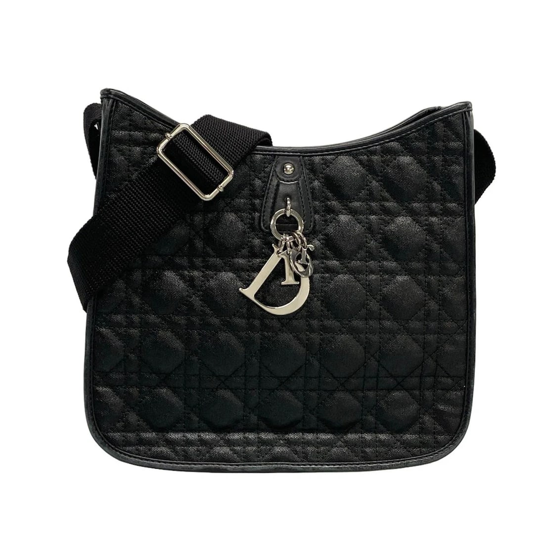 DIOR/CHRISTIANDIOR CANAG - BLACK LEATHER SHOULDER BAG (1 of 12)