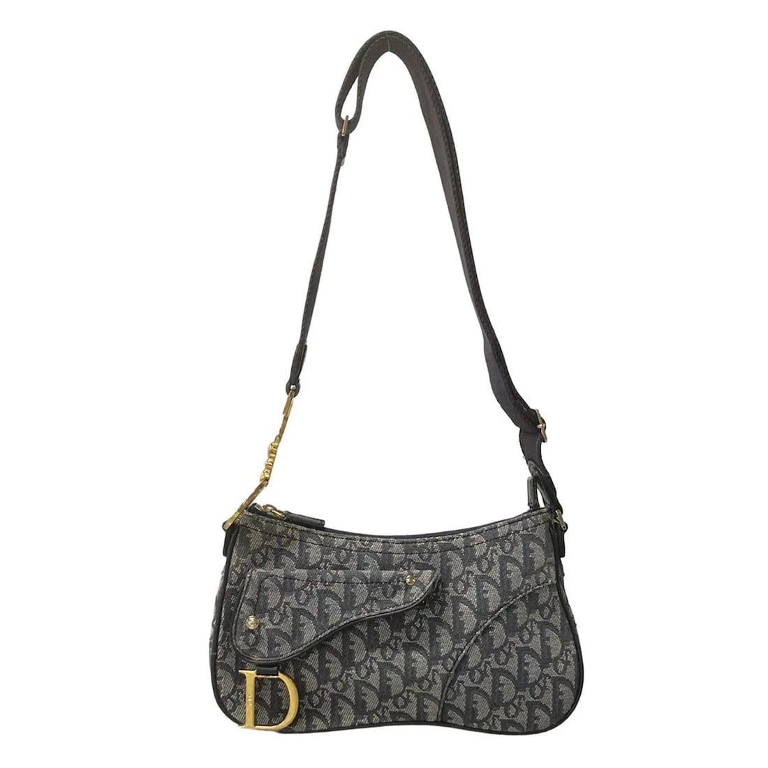 DIOR/CHRISTIANDIOR DOUBLE SADDLE BAG CREAM NAVY JACQUARD LEATHER SHOULDER BAG SHOULDER BAG: DIOR/ChristianDior Double Saddle Bag Cream Navy Jacquard Leather Shoulder Bag Shoulder Bag Brand: DIOR/ChristianDior Type: Shoulder Bag Material: Jacquard, Leather Color: Cream, Navy Size: