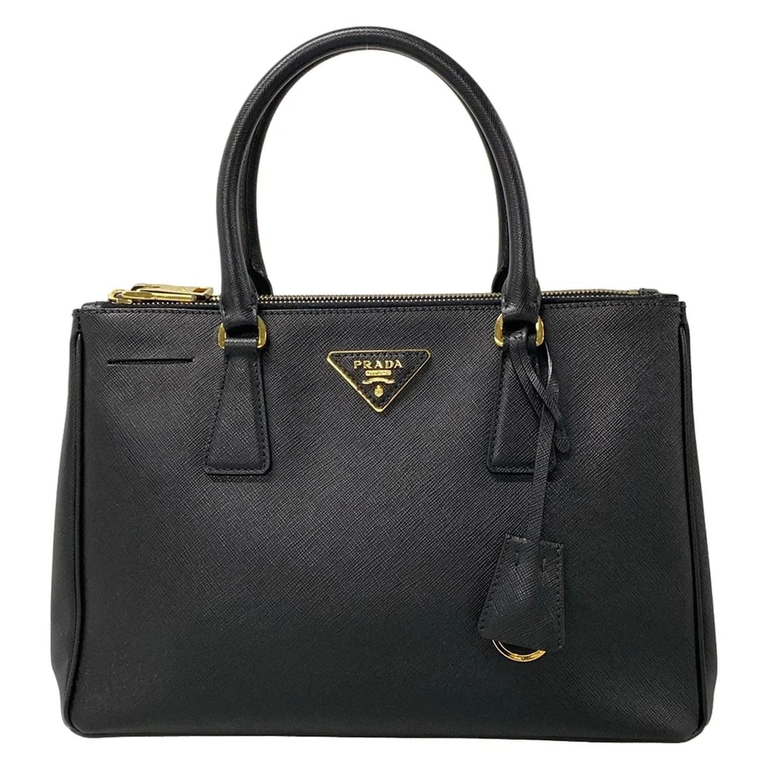 PRADA GALLERIA BAG BLACK SAFFIANO LUX (LEATHER) TOTE BAG TOTE BAG: PRADA Galleria Bag Black Saffiano Lux (Leather) Tote Bag Tote Bag Brand: PRADA Type: Tote Bag Material: Saffiano Lux (Leather) Color: Black Size: Height : 8.27 inch (21 cm) Width : 11.22 inch
