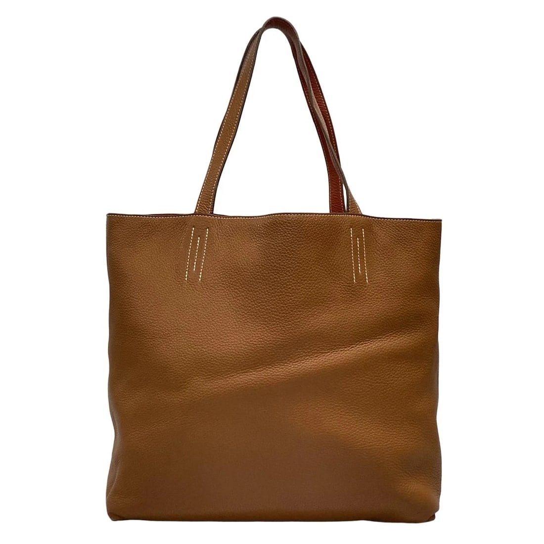 HERMES DOUBLE SENS 45 BROWN RED TAURILLON CLEMENCE SQUARE P TOTE BAG TOTE BAG (1 of 11)