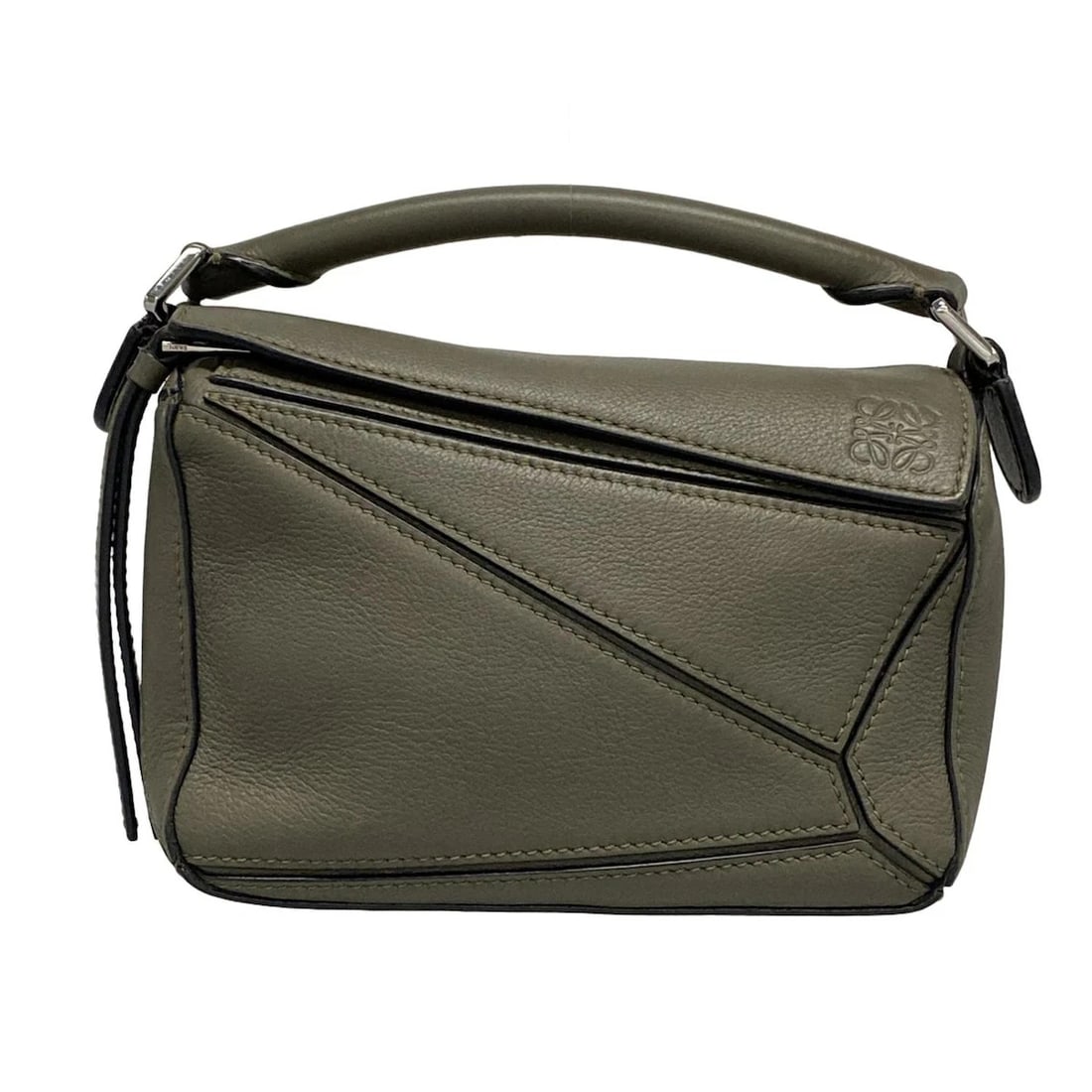 LOEWE PUZZLE BAG MINI KHAKI GRAY CLASSIC CALF HANDBAG HANDBAG (1 of 12)