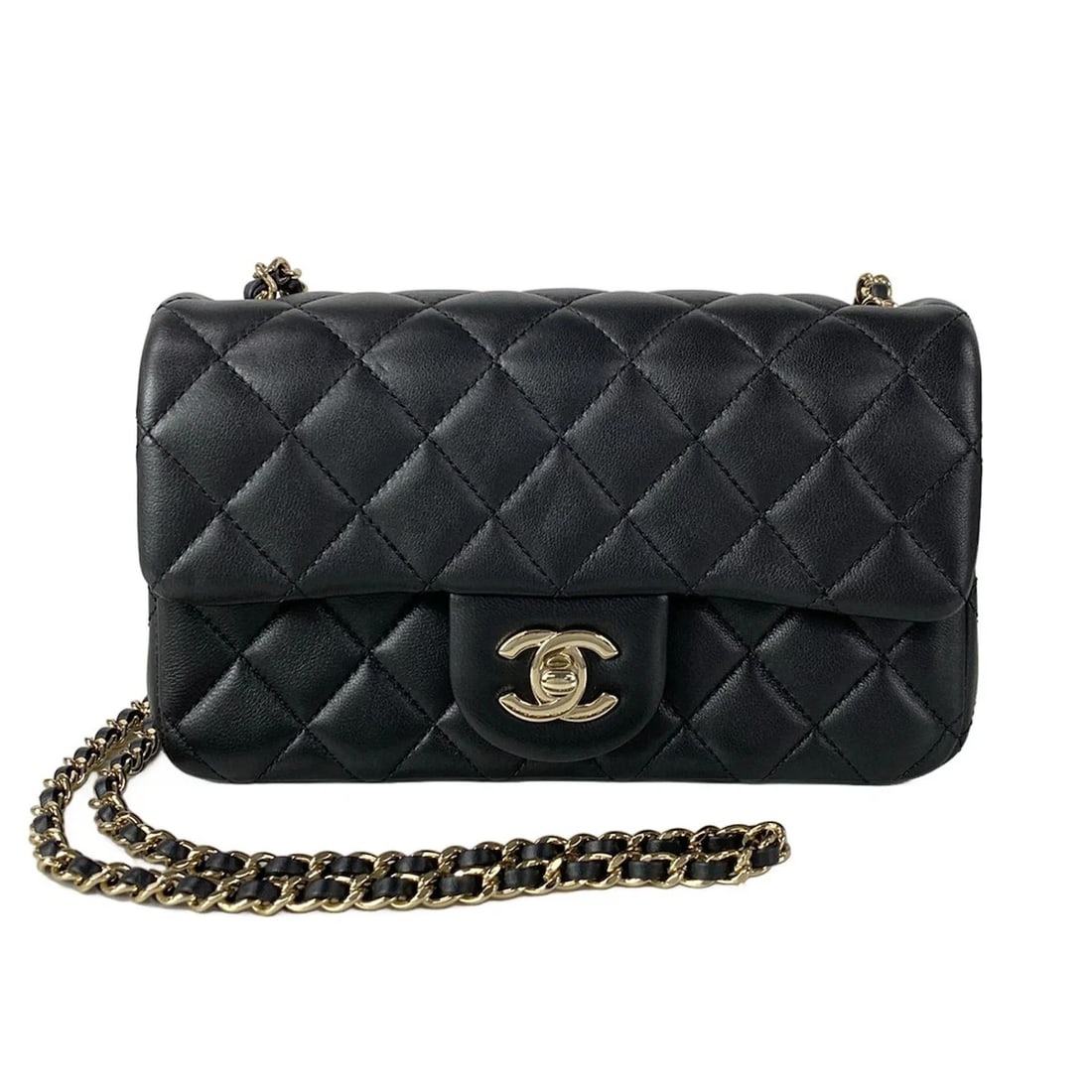 CHANEL MINI MATELASSE BLACK LAMBSKIN SHOULDER BAG SHOULDER BAG (1 of 11)