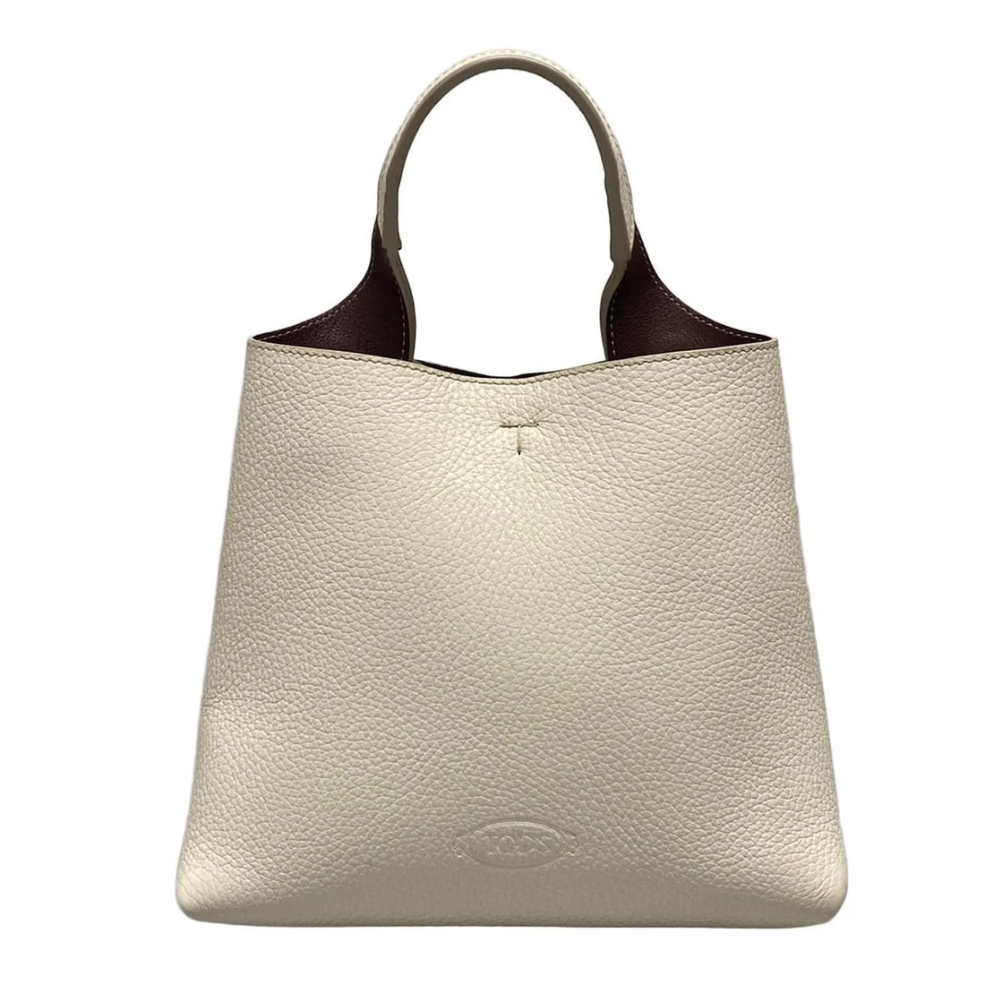 TOD'S T TIMELESS WHITE LEATHER HANDBAG: TOD'S T Timeless White Leather Handbag Brand: TOD'S Type: Handbag Material: Leather Color: White Size: Height : 7.67 inch(19.5 cm) Width : 7.48 inch (19 cm) - 8.66 inch (22 cm) Depth : 4.92