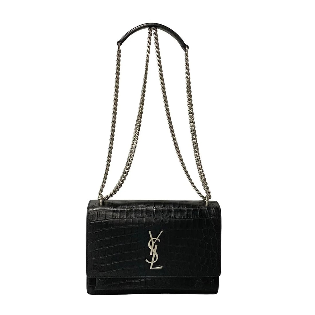 SAINT LAURENT PARIS SUNSET BLACK LEATHER SHOULDER BAG SHOULDER BAG (1 of 11)