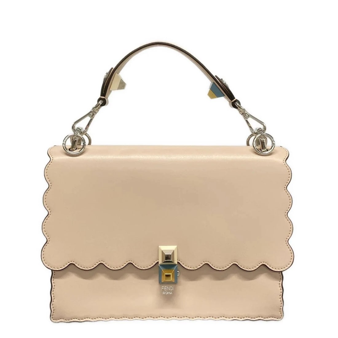 FENDI KAN I LIGHT PINK LEATHER - HANDBAG HANDBAG (1 of 11)