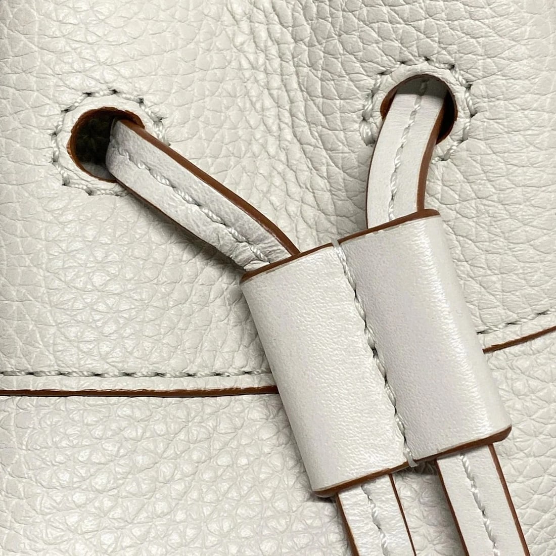 LOEWE HAMMOCK DRAWSTRING BAG MINI - CREAM LEATHER HANDBAG HANDBAG - 12