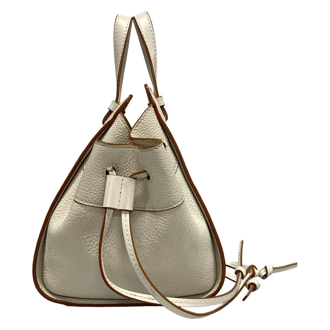 LOEWE HAMMOCK DRAWSTRING BAG MINI - CREAM LEATHER HANDBAG HANDBAG - 2