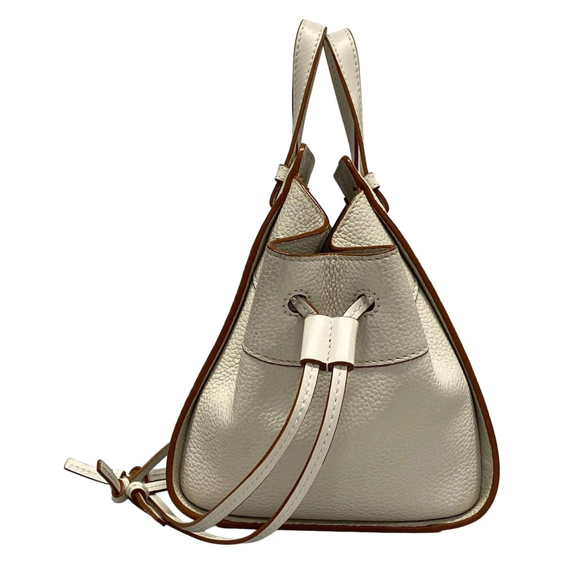 LOEWE HAMMOCK DRAWSTRING BAG MINI - CREAM LEATHER HANDBAG HANDBAG - 4