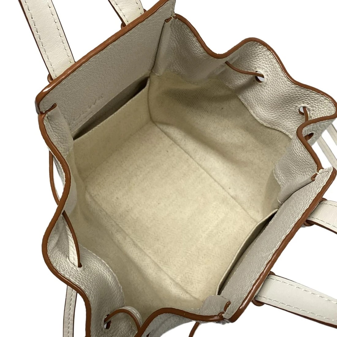 LOEWE HAMMOCK DRAWSTRING BAG MINI - CREAM LEATHER HANDBAG HANDBAG - 7