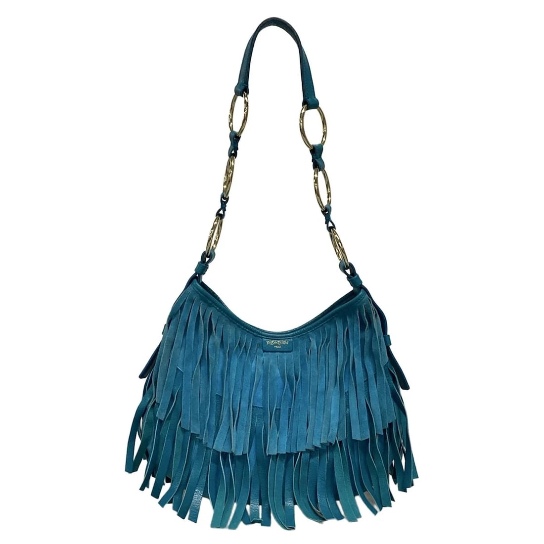 YVESSAINTLAURENT RIVEGAUCHE (YSL) BOHEME BLUE GREEN SUEDE LEATHER SHOULDER BAG: YvesSaintLaurent rivegauche (YSL) Boheme Blue Green Suede Leather Shoulder Bag Brand: YvesSaintLaurent rivegauche (YSL) Type: Shoulder Bag Material: Suede, Leather Color: Blue Green Size: Height :