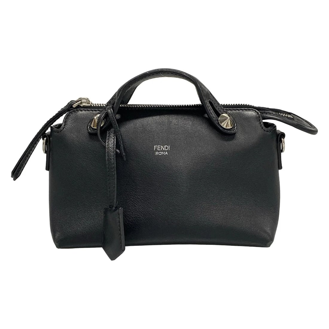 FENDI BY-THE-WAY MINI BLACK NAPPA LEATHER HANDBAG: FENDI by-the-way mini Black Nappa Leather Handbag Brand: FENDI Type: Handbag Material: Nappa Leather Color: Black Size: Height : 4.92 inch (12.5 cm) Width : 8.07 inch (20.5 cm) Depth : 3.54 inch (