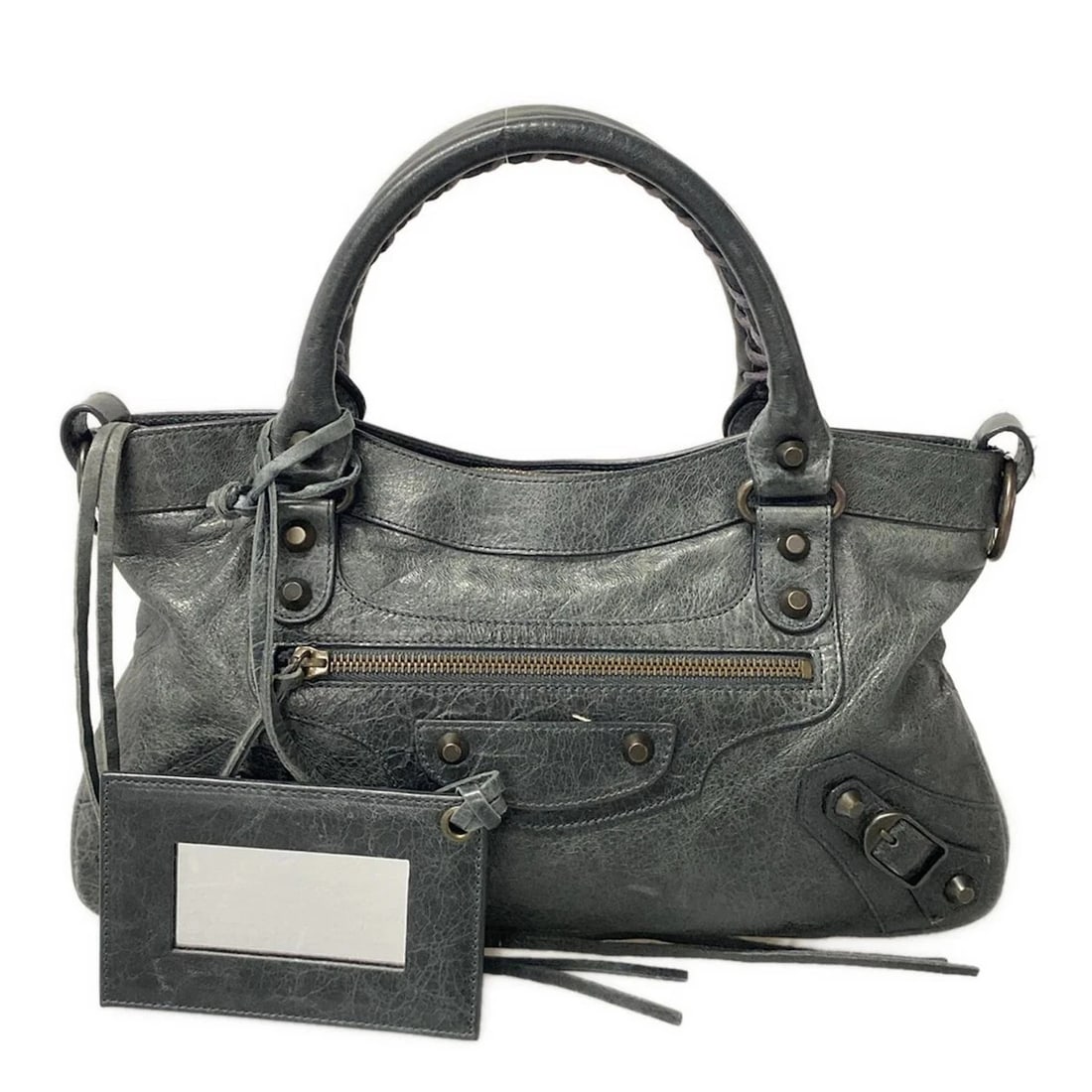 BALENCIAGA THE FIRST DARK GREEN LEATHER HANDBAG HANDBAG (1 of 11)