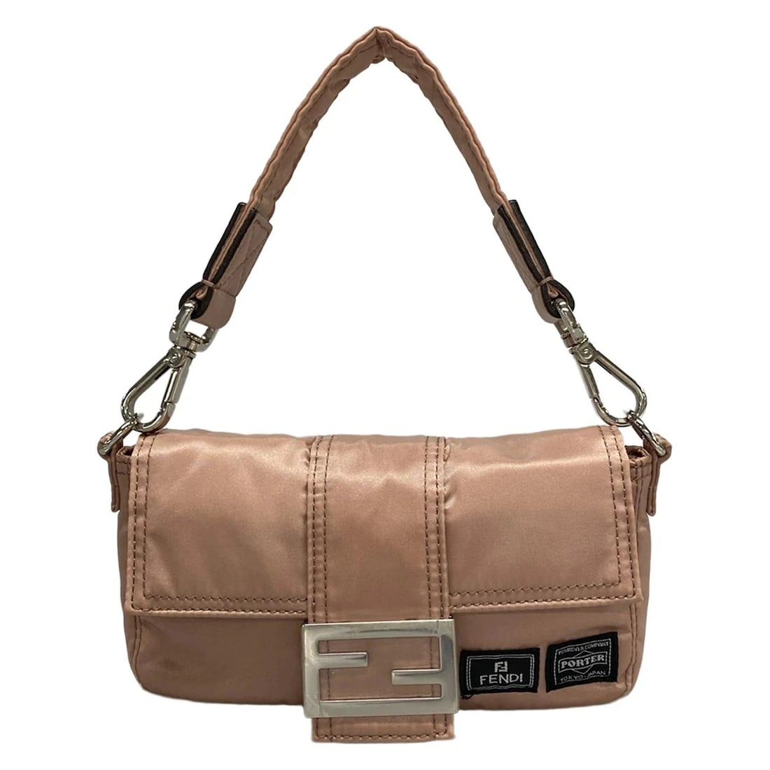 FENDI MAMA BUCKET 7AS138 PINK BEIGE NYLON HANDBAG HANDBAG (1 of 11)