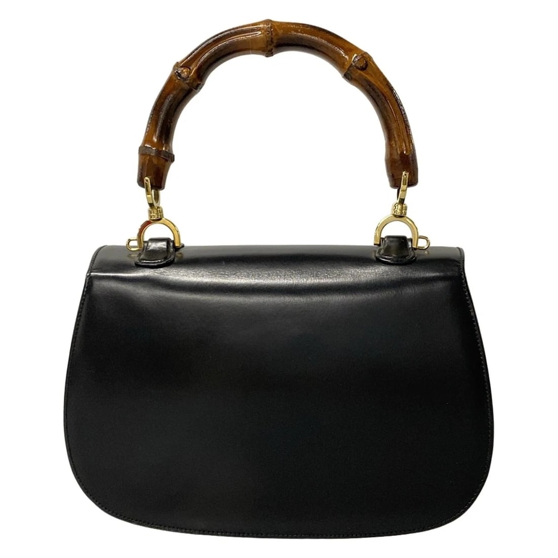 GUCCI BAMBOO CLASSIC - BLACK LEATHER HANDBAG HANDBAG - 3