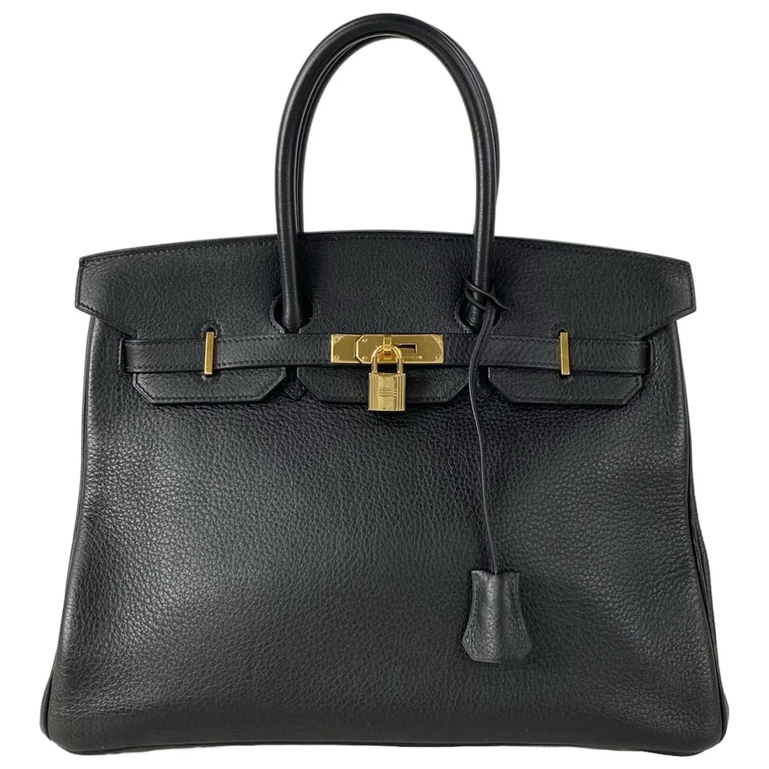 HERMES BIRKIN 35 BLACK TAURILLON CLEMENCE SQUARE C HANDBAG HANDBAG (1 of 11)