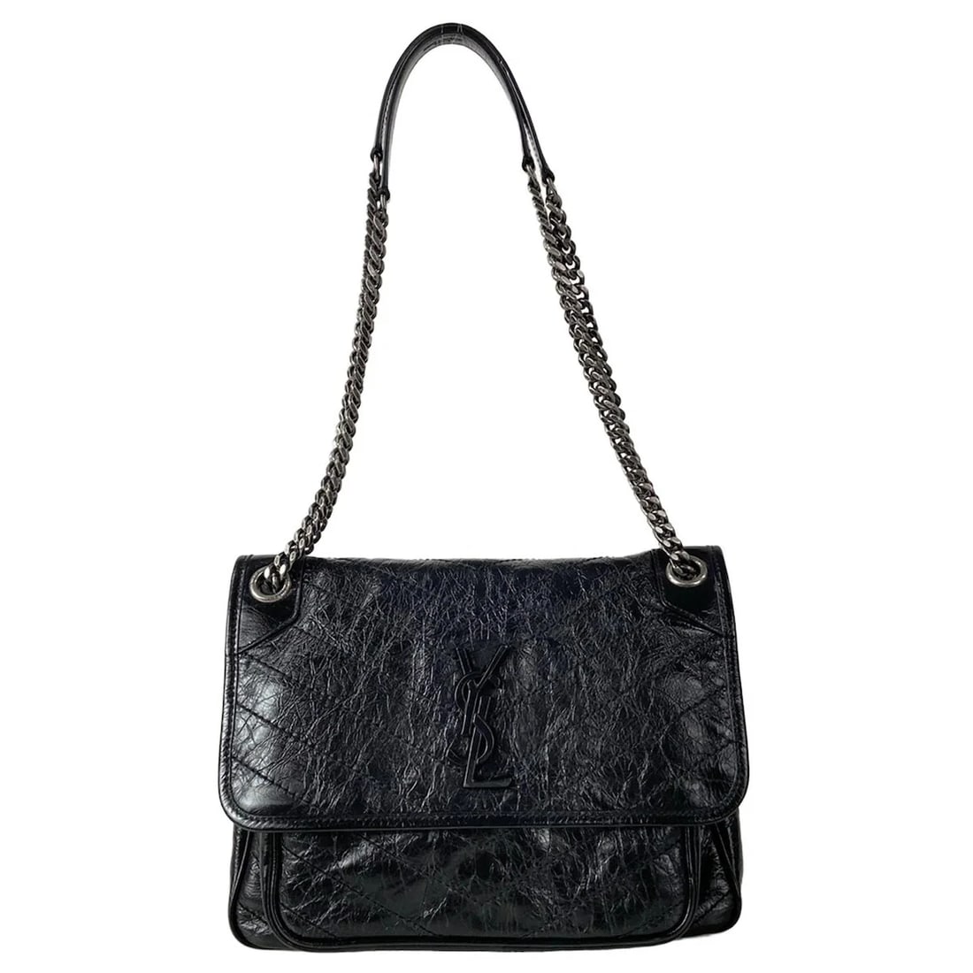 SAINT LAURENT PARIS NIKI BLACK VINTAGE LEATHER - SHOULDER BAG SHOULDER BAG (1 of 11)