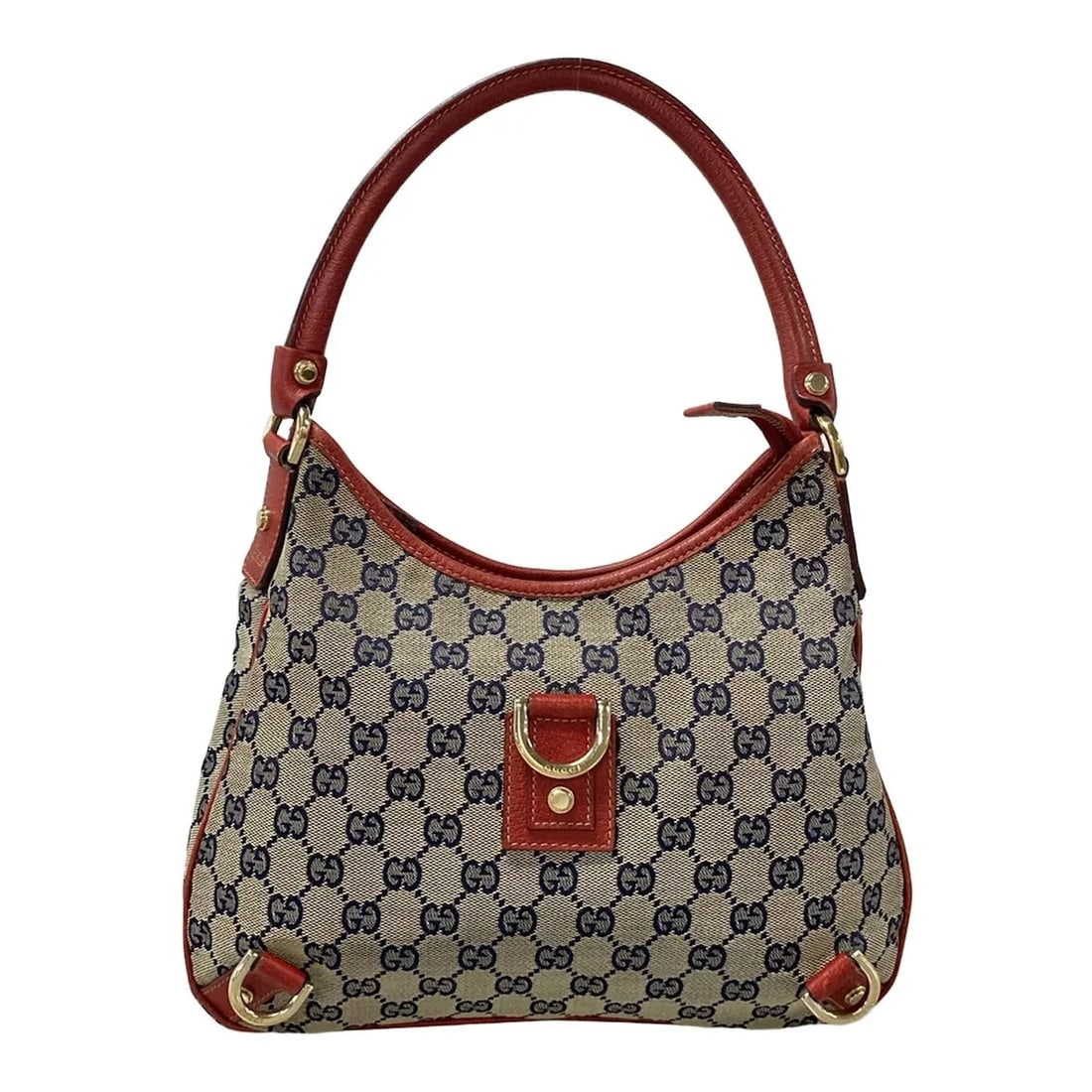 GUCCI GG/ABBEY CREAM NAVY RED JACQUARD LEATHER SHOULDER BAG SHOULDER BAG: GUCCI GG/Abbey Cream Navy Red Jacquard Leather Shoulder Bag Shoulder Bag Brand: GUCCI Type: Shoulder Bag Material: Jacquard, Leather Color: Cream, Navy, Red Size: Height : 7.87 inch (20 cm) Width