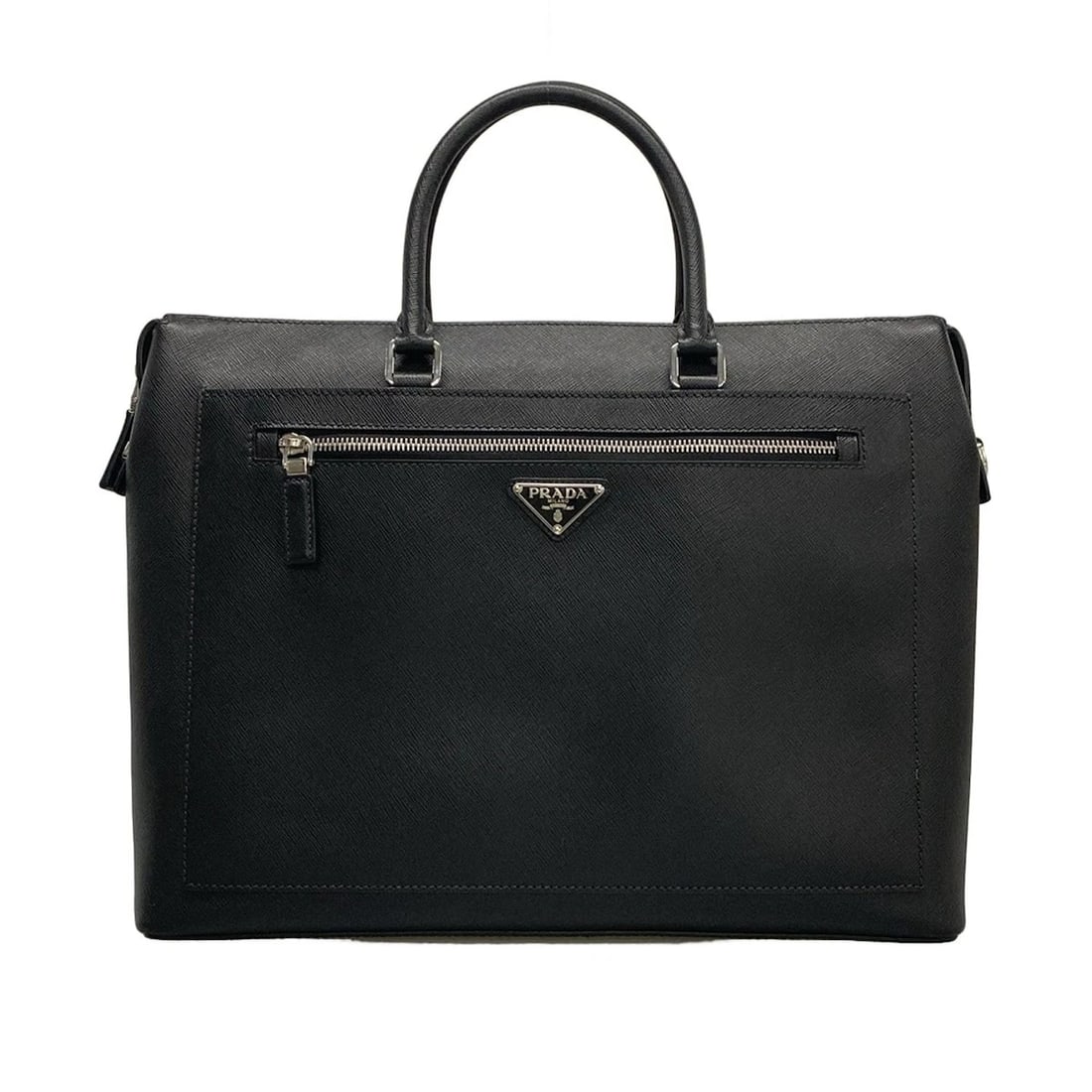 PRADA - BLACK LEATHER BUSINESS BAG BUSINESS BAG: PRADA - Black Leather Business Bag Business Bag Brand: PRADA Type: Business Bag Material: Leather Color: Black Size: Height : 11.42 inch (29 cm) Width : 14.96 inch (38 cm) Depth : 3.54 inch (9 cm)