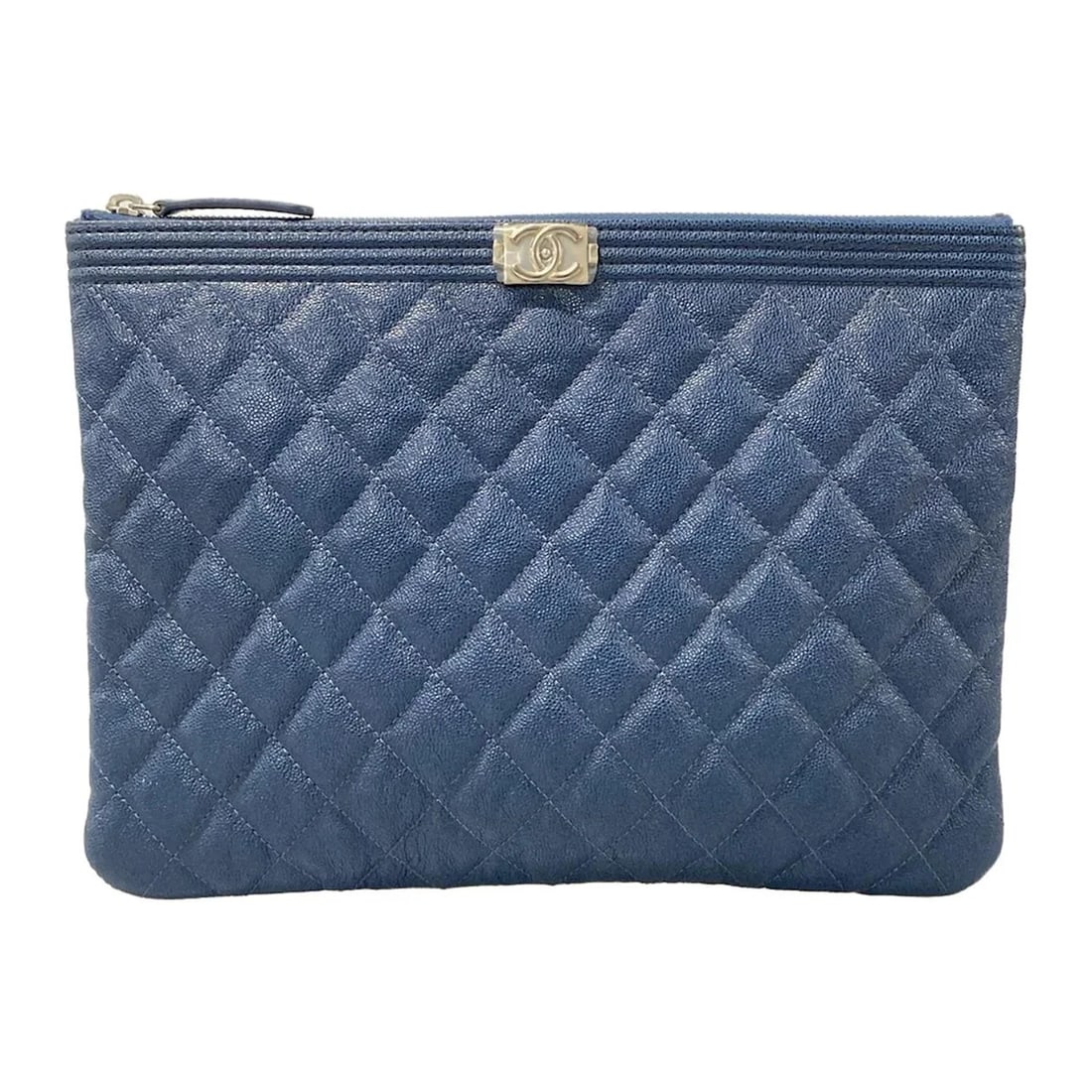 CHANEL BLUE GREEN CALFSKIN CLUTCH BAG CLUTCH BAG: CHANEL Blue Green Calfskin Clutch Bag Clutch Bag Brand: CHANEL Type: Clutch Bag Material: Calfskin Color: Blue Green Size: Height : 7.67 inch(19.5 cm) Width : 10.63 inch (27 cm) Depth : 0.39