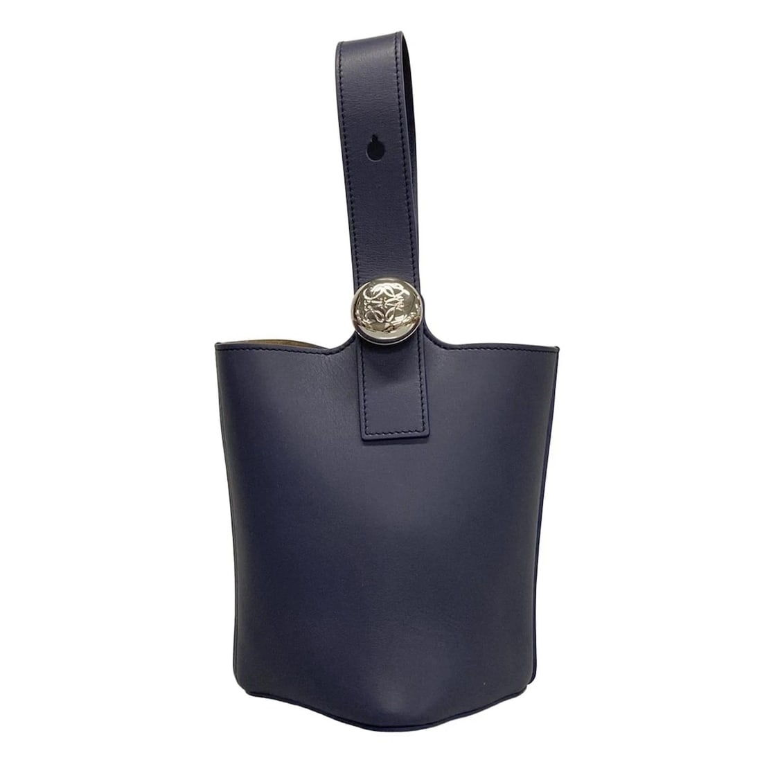 LOEWE PEBBLE BUCKET BAG MINI NAVY LEATHER HANDBAG HANDBAG: LOEWE Pebble Bucket Bag Mini Navy Leather Handbag Handbag Brand: LOEWE Type: Handbag Material: Leather Color: Navy Size: Height : 7.67 inch(19.5 cm) Width : 6.69 inch" (17 cm) Depth : 6.1 inch (15